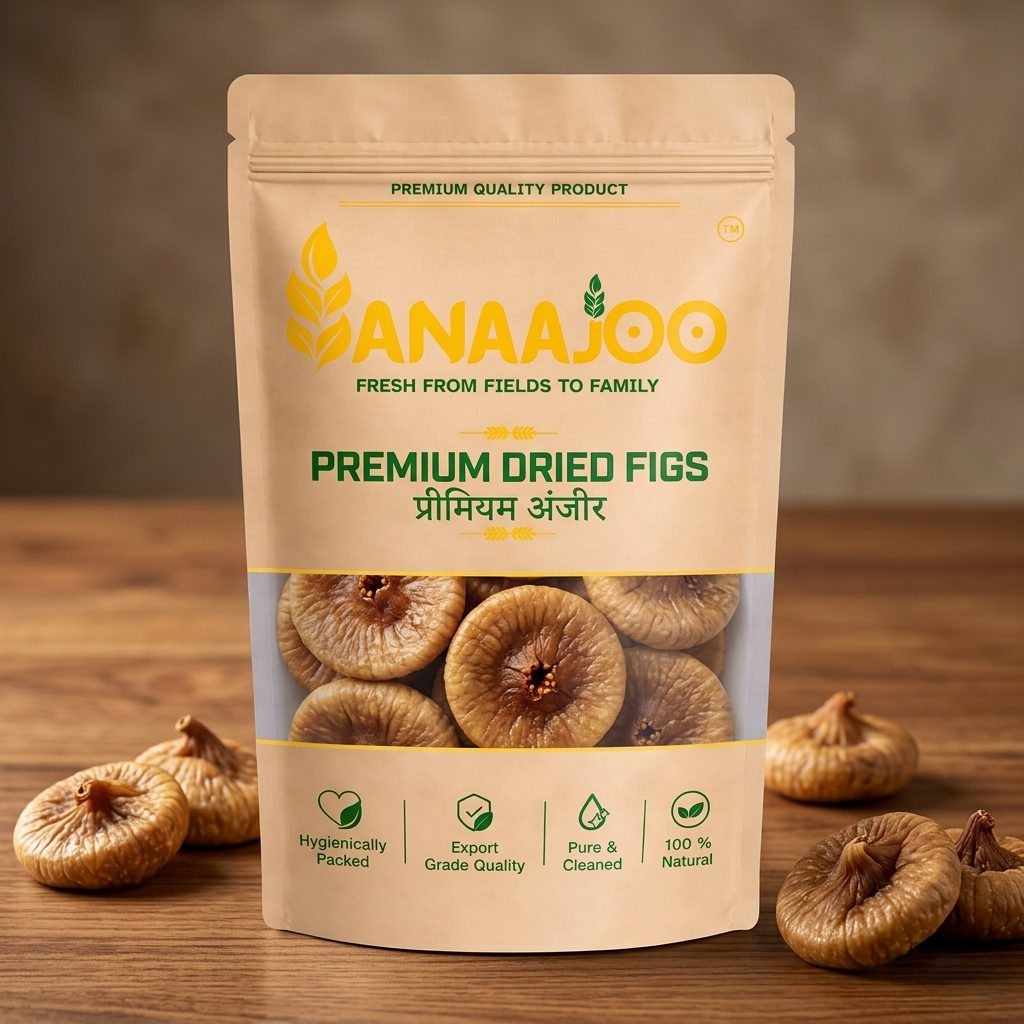 Anaajoo Premium Dried Figs (प्रीमियम अंजीर) | Anjeer, Natural Dry Fruit, Chemical-Free, Rich in Fiber
