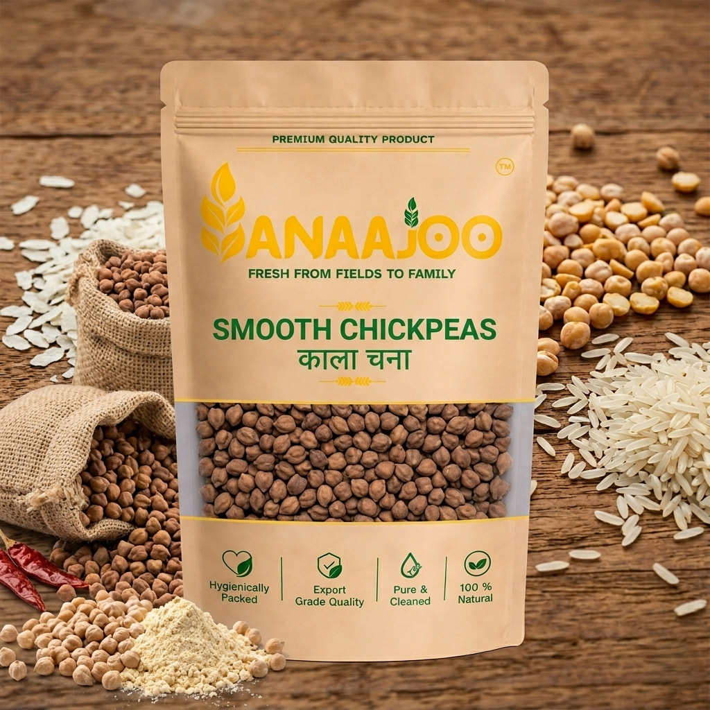 Anaajoo Smooth Chickpeas (काला चना) | Premium Black Chana, Chemical-Free, Sortex Cleaned, High-Protein