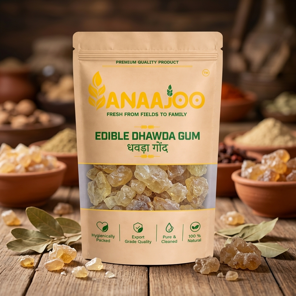 Anaajoo Edible Dhawda Gum (धावड़ा गोंद) | Natural Gond, Premium Quality, Chemical-Free, Traditional Superfood
