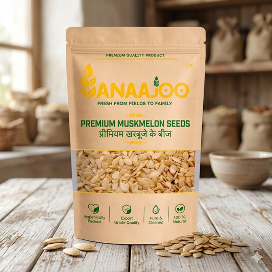Anaajoo Premium Muskmelon Seeds (प्रीमियम खरबूजे के बीज) | Magaj Seeds, Nutrient-Rich, Chemical-Free