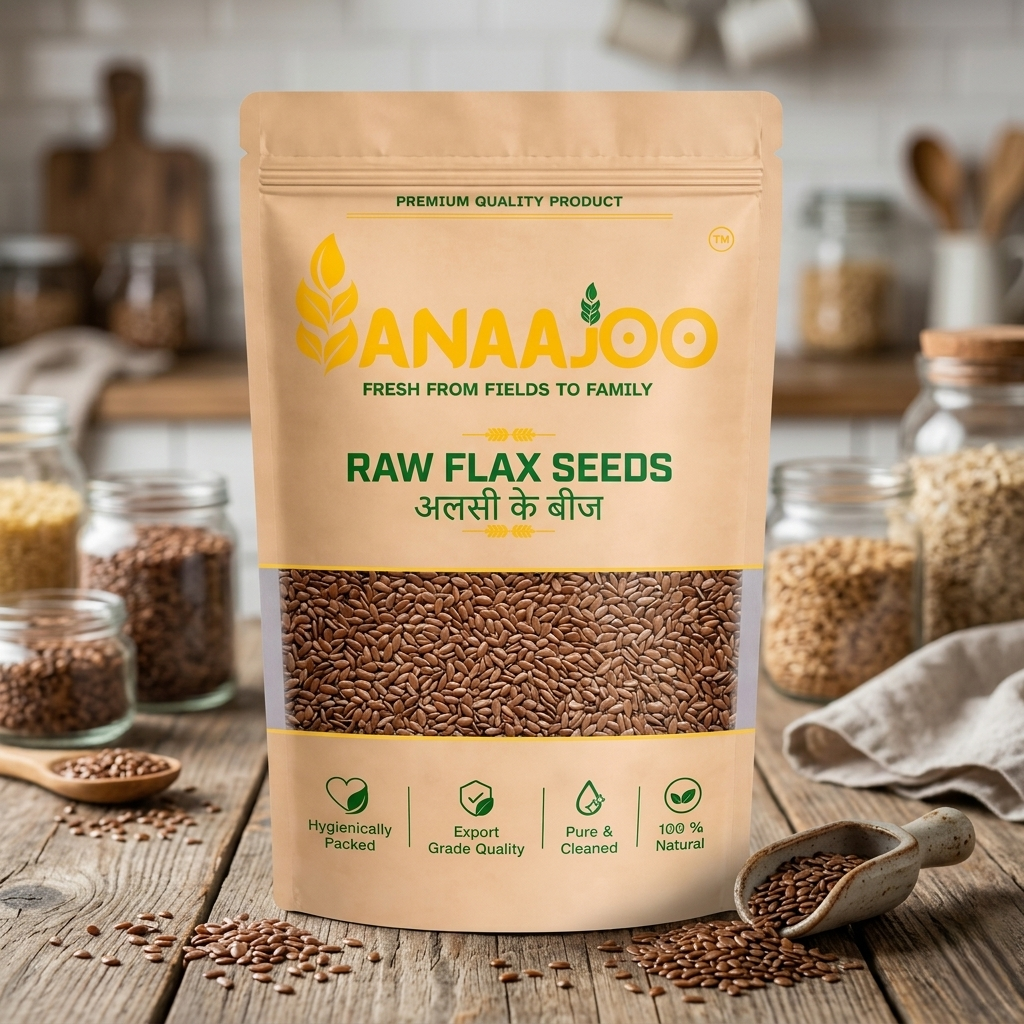 Anaajoo Raw Flax Seeds (अलसी के बीज) | Premium Alsi Seeds, Omega-Rich, Chemical-Free Superfood