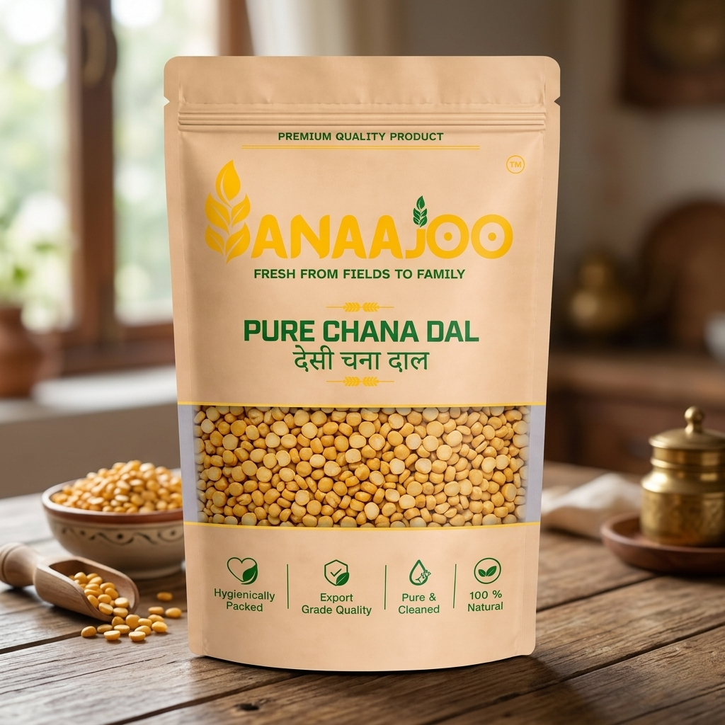 Anaajoo Pure Chana Dal (देसी चना दाल) | Premium Bengal Gram Dal, Chemical-Free, Protein-Rich