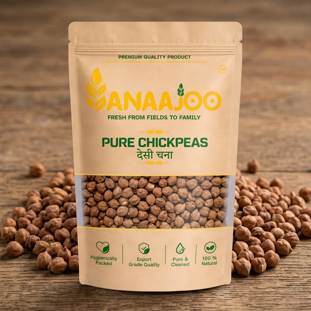 Anaajoo Pure Chickpeas (देसी चना) | Premium Whole Chana, Chemical-Free, Sortex Cleaned, High-Protein