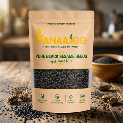 Anaajoo Pure Black Sesame Seeds (शुद्ध काले तिल) | Premium Kala Til, Chemical-Free, Nutrient-Rich Super Seeds