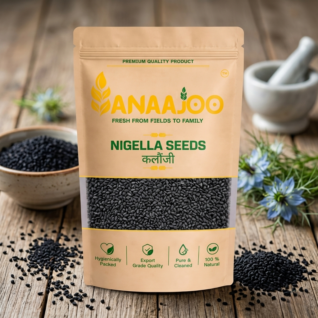 Anaajoo Nigella Seeds (कलौंजी) | Premium Kalonji, Chemical-Free, Sortex Cleaned, Strong Flavor