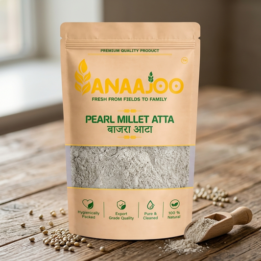 Anaajoo Pearl Millet Atta (बाजरा आटा) | Bajra Flour, Chemical-Free, High Fiber, Healthy Millet Atta