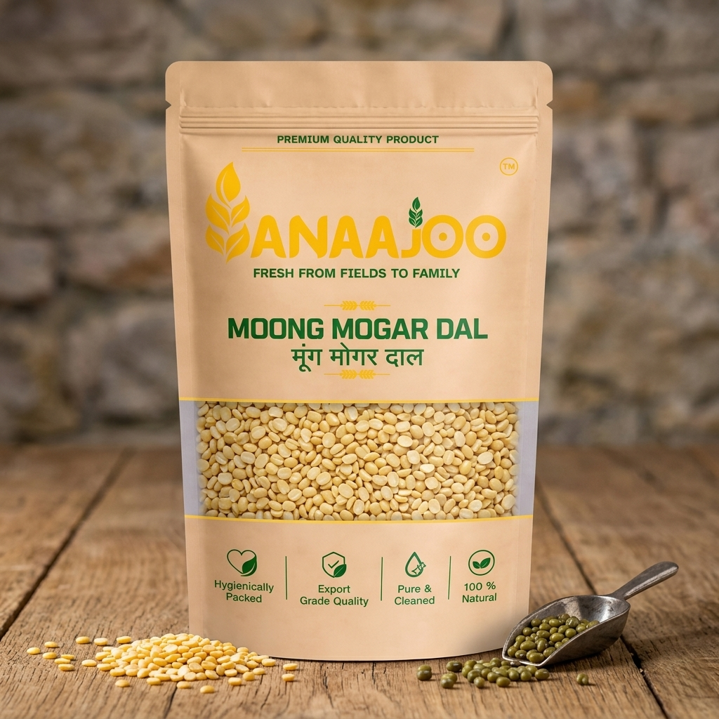 Anaajoo Moong Mogar Dal (मूंग मोगर दाल) | Yellow Moong Dal, Premium Quality, Chemical-Free, Easy to Digest