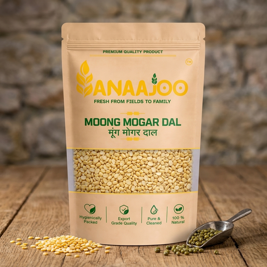 Anaajoo Moong Mogar Dal (मूंग मोगर दाल) | Yellow Moong Dal, Premium Quality, Chemical-Free, Easy to Digest