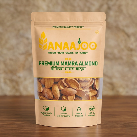 Anaajoo Premium Mamra Almond (प्रीमियम मामरा बादाम) | High-Quality Badam, Chemical-Free, Nutrient-Rich