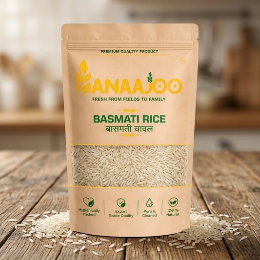 Anaajoo Basmati Rice (बासमती चावल) | Premium Long Grain Aromatic Rice, Chemical-Free, Sortex Cleaned