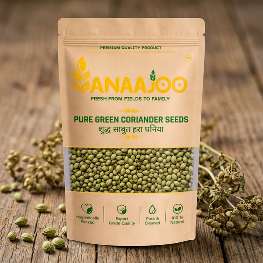 Anaajoo Pure Green Coriander Seeds (शुद्ध साबुत हरा धनिया) | Premium Fresh Dhaniya, Chemical-Free, Sortex Cleaned