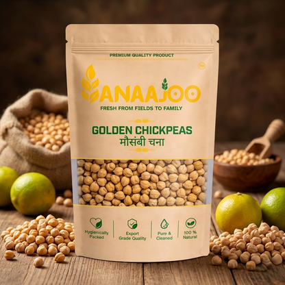 Anaajoo Golden Chickpeas (मौसंबी चना) | Premium Golden Chana, Chemical-Free, Sortex Cleaned, High-Protein