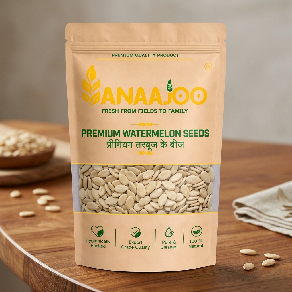 Anaajoo Premium Watermelon Seeds (प्रीमियम तरबूज के बीज) | Magaj Seeds, Light & Nutrient-Rich, Chemical-Free