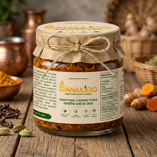 Anaajoo Traditional Turmeric Pickle (पारंपारिक हल्दी का अचार) | Handmade, Chemical-Free, Authentic Homemade Taste
