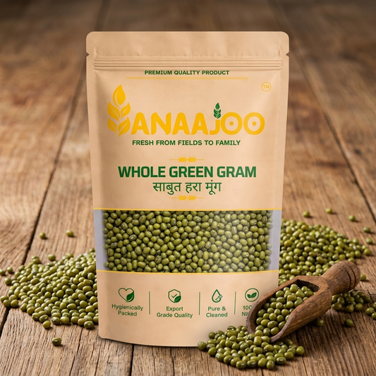 Anaajoo Whole Green Gram (साबुत हरा मूंग) | Premium Moong Whole, Chemical-Free, Sortex Cleaned, High-Protein