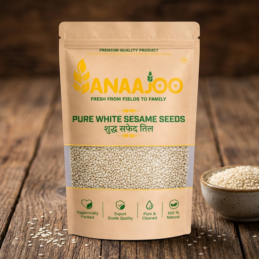 Anaajoo Pure White Sesame Seeds (शुद्ध सफेद तिल) | Premium Til, Chemical-Free, Natural & Nutrient-Rich