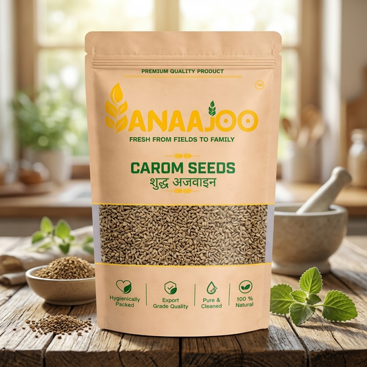Anaajoo Carom Seeds (शुद्ध अजवाइन) | Premium Ajwain, Chemical-Free, Sortex Cleaned, Strong Aroma