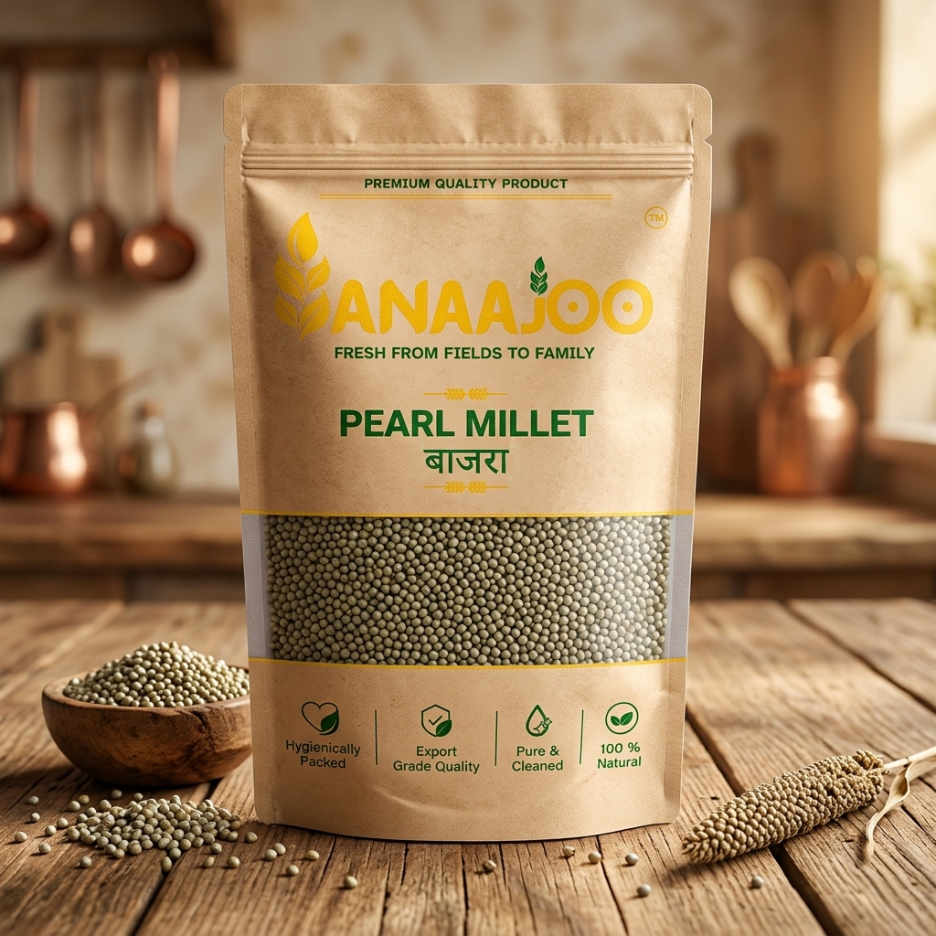 Anaajoo Pearl Millet (बाजरा) | Premium Bajra Grain, Chemical-Free, Sortex Cleaned, High-Fiber