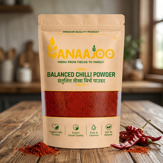 Anaajoo Balanced Chilli Powder (संतुलित तीखा मिर्च पाउडर) | Premium Lal Mirch Powder, Perfect Spice & Color, Chemical-Free