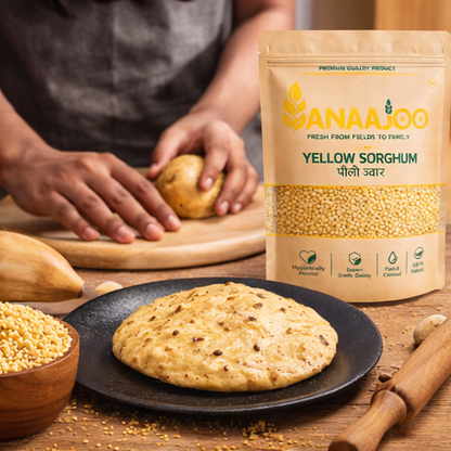 Anaajoo Yellow Sorghum (पीली ज्वार) | Premium Jowar Grain, Chemical-Free, Sortex Cleaned, Gluten-Free