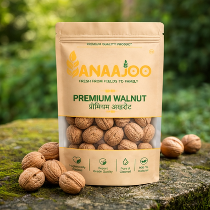 Anaajoo Premium Walnut (प्रीमियम अखरोट) | Akhrot Kernels, Chemical-Free, Sortex Cleaned, Omega-Rich