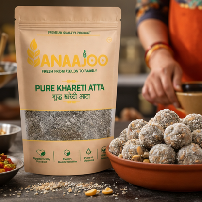 Anaajoo Pure Khareti Atta (शुद्ध खरेटी आटा) | Traditional Grain Flour, Chemical-Free, Natural & Authentic
