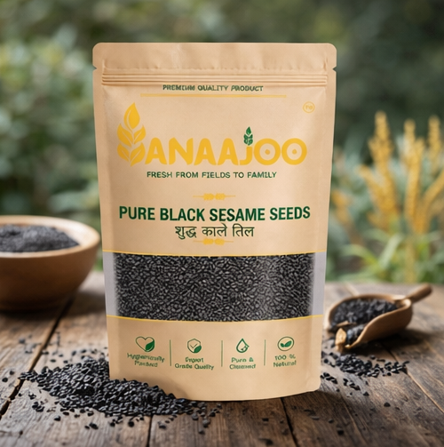 Anaajoo Pure Black Sesame Seeds (शुद्ध काले तिल) | Premium Kala Til, Chemical-Free, Nutrient-Rich Super Seeds