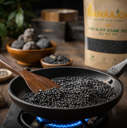 Anaajoo Pure Black Sesame Seeds (शुद्ध काले तिल) | Premium Kala Til, Chemical-Free, Nutrient-Rich Super Seeds