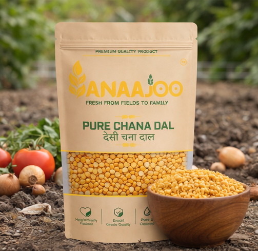 Anaajoo Pure Chana Dal (देसी चना दाल) | Premium Bengal Gram Dal, Chemical-Free, Protein-Rich