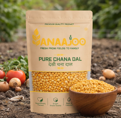 Anaajoo Pure Chana Dal (देसी चना दाल) | Premium Bengal Gram Dal, Chemical-Free, Protein-Rich