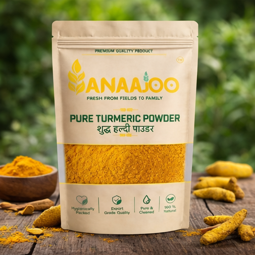 Anaajoo Pure Turmeric Powder (शुद्ध हल्दी पाउडर) | Premium Haldi Powder, Chemical-Free, Natural & Rich Color