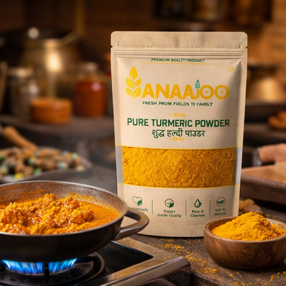 Anaajoo Pure Turmeric Powder (शुद्ध हल्दी पाउडर) | Premium Haldi Powder, Chemical-Free, Natural & Rich Color