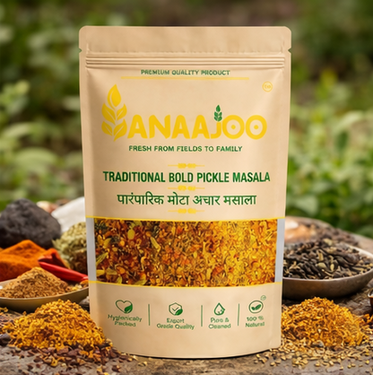 Anaajoo Traditional Bold Pickle Masala (पारंपारिक मोटा अचार मसाला) | Premium Achar Masala, Coarse Blend, Chemical-Free