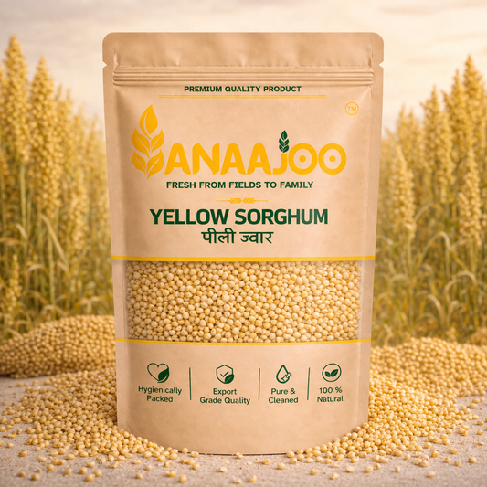 Anaajoo Yellow Sorghum (पीली ज्वार) | Premium Jowar Grain, Chemical-Free, Sortex Cleaned, Gluten-Free