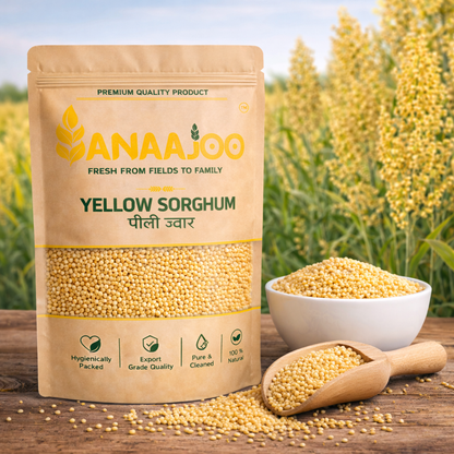 Anaajoo Yellow Sorghum (पीली ज्वार) | Premium Jowar Grain, Chemical-Free, Sortex Cleaned, Gluten-Free