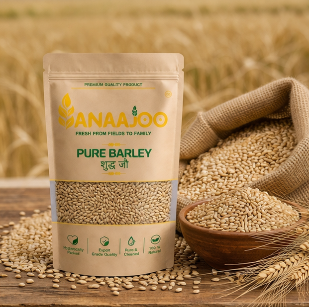 Anaajoo Pure Barley (शुद्ध जौ) | Premium Jau Grain, Chemical-Free, Sortex Cleaned, High-Fiber