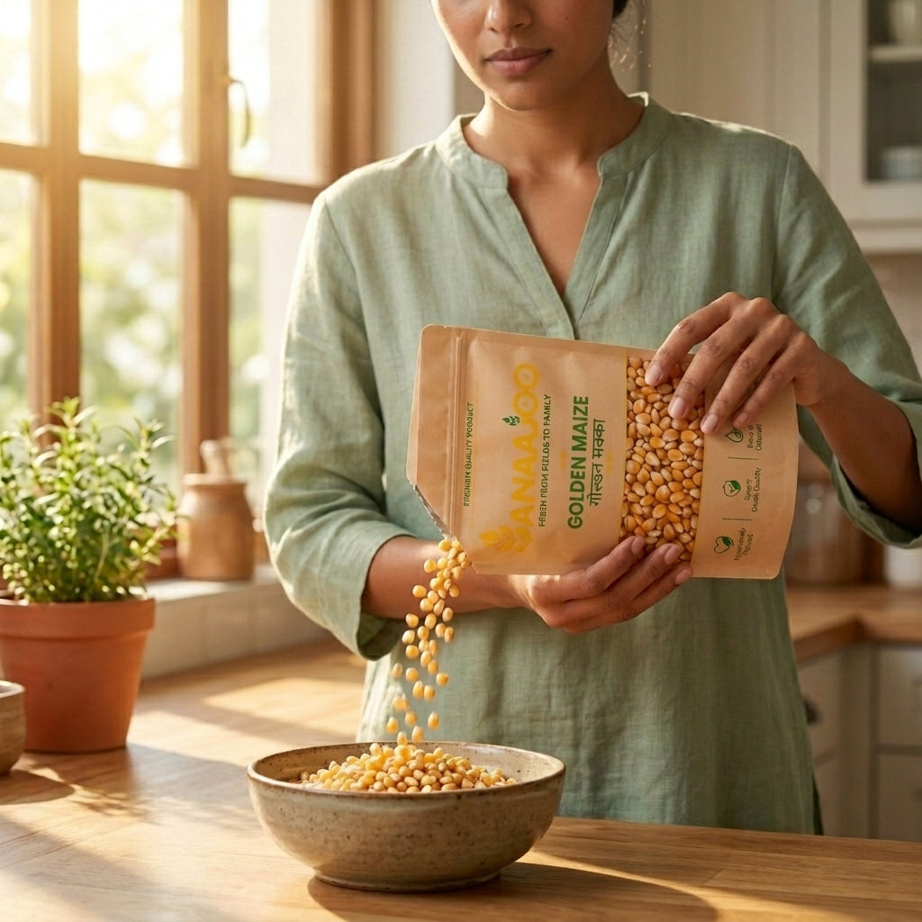 Anaajoo Golden Maize (गोल्डन मक्का) | Premium Quality Corn Grains, Chemical-Free, Sortex Cleaned