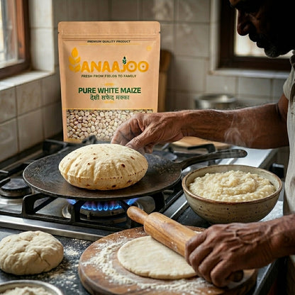 Anaajoo Pure White Maize (देसी सफेद मक्का) | Premium Desi Corn, Chemical-Free, Sortex Cleaned