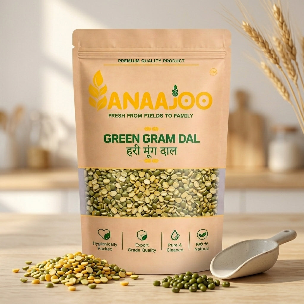 Anaajoo Green Gram Dal (हरी मूंग दाल) | Moong Dal, Premium Quality, Chemical-Free, Easy to Digest