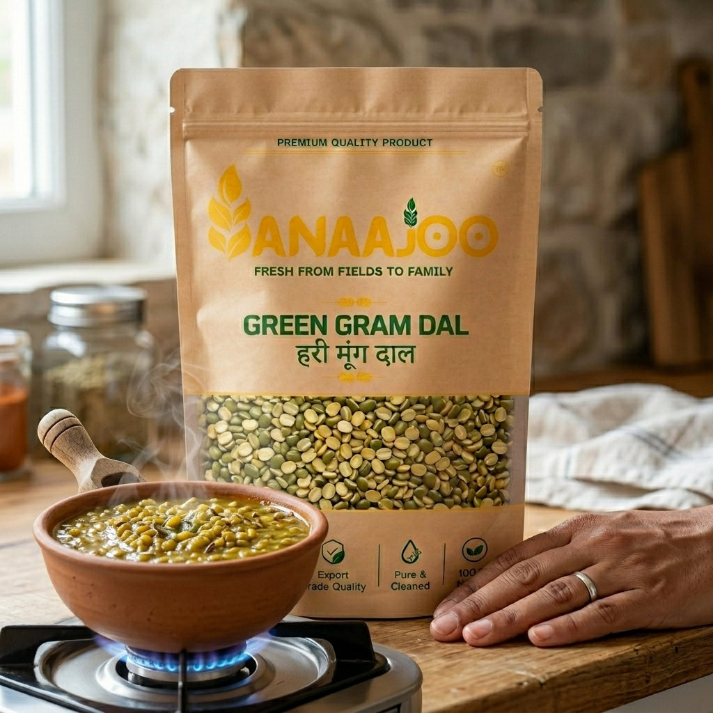 Anaajoo Green Gram Dal (हरी मूंग दाल) | Moong Dal, Premium Quality, Chemical-Free, Easy to Digest
