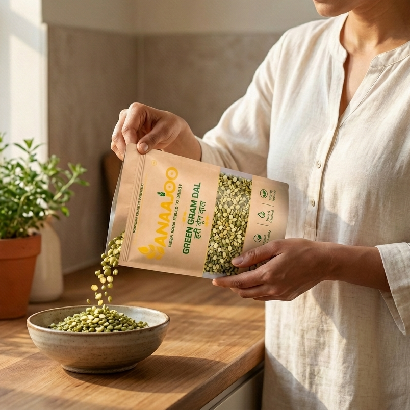 Anaajoo Green Gram Dal (हरी मूंग दाल) | Moong Dal, Premium Quality, Chemical-Free, Easy to Digest
