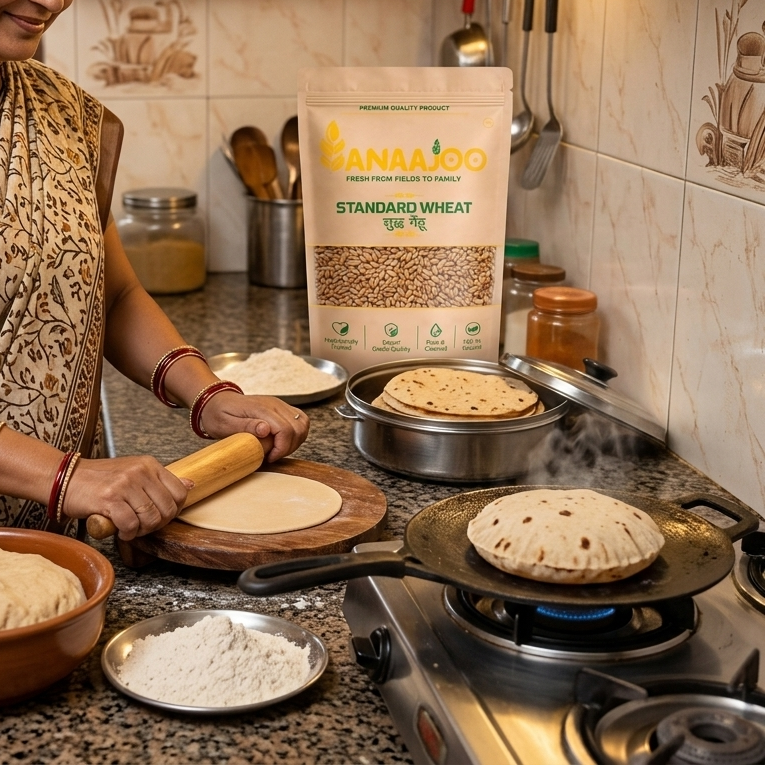 Anaajoo Standard Wheat (शुद्ध गेंहू) | Premium Daily Use Whole Wheat, Chemical-Free, Sortex Cleaned